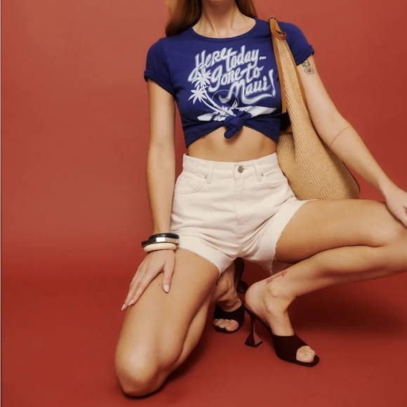 NWT Reformation Wilder High Rise Relaxed Jean Shorts - Picture 4 of 10